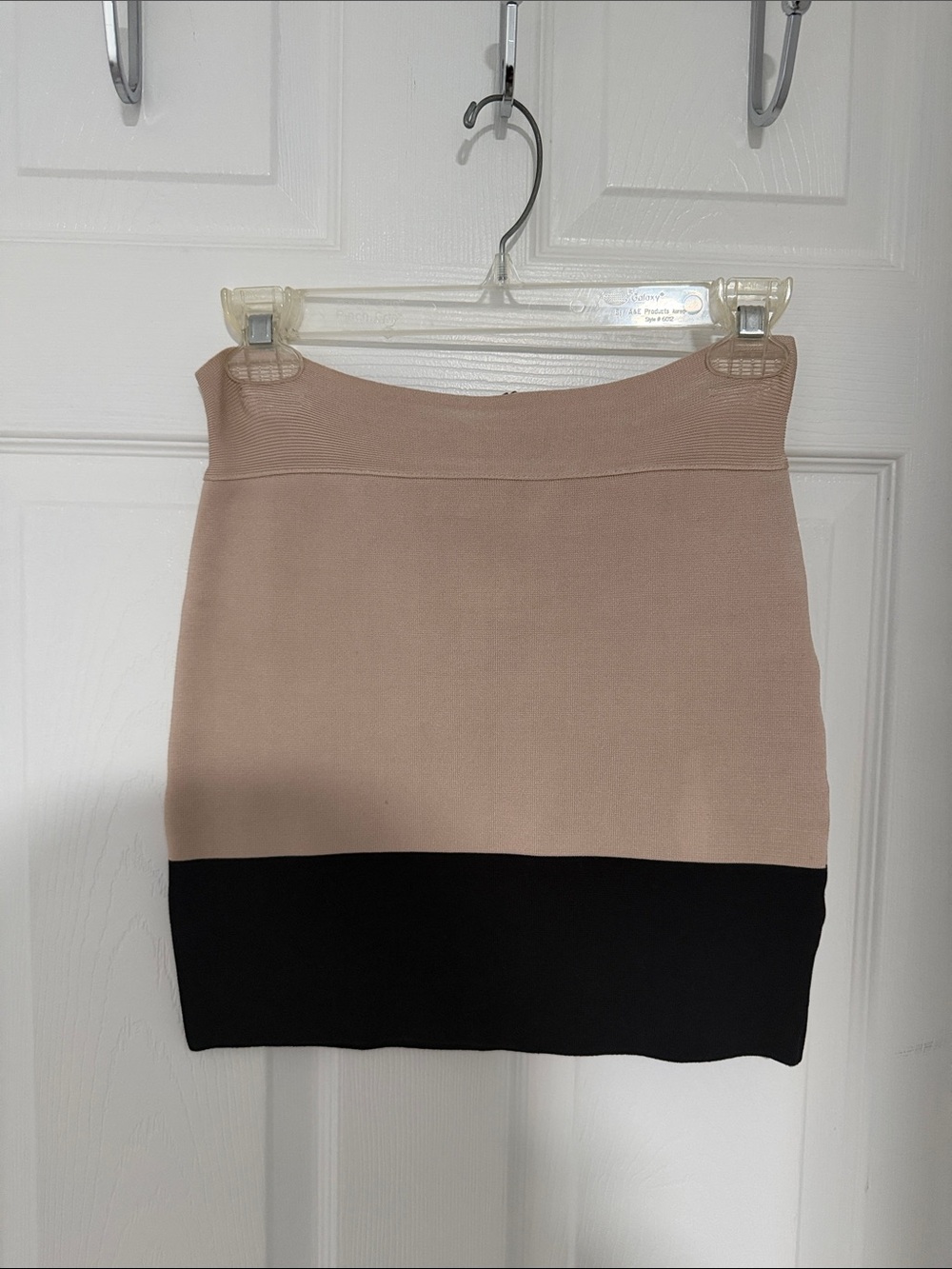 bebe Two-Tone Beige and Black Mini Skirt